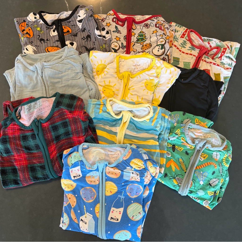 Little Sleepies Mixed Color Zipper Pajama Sets